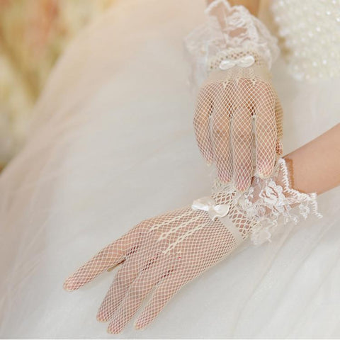 Bow Knot Short Wedding Gloves