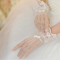 Bow Knot Short Wedding Gloves