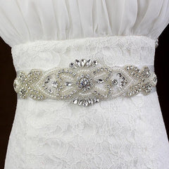 Bridal Belt Crystal Satin & Rhinestone Pick Ribbon Color