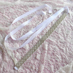 Bridal Belt Crystal Waves 12 Ribbon Colors