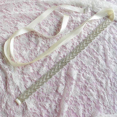 Bridal Belt Crystal Waves 12 Ribbon Colors