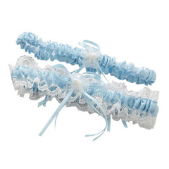 Bridal Wedding Garter Lace Ribbon Flower 2pcs