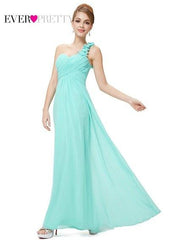 Bridesmaid Dress One Shoulder Chiffon Long
