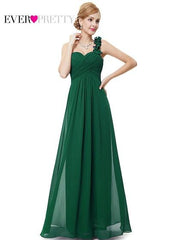 Bridesmaid Dress One Shoulder Chiffon Long