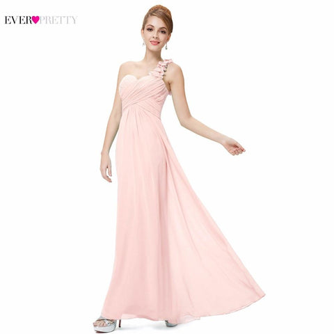 Bridesmaid Dress One Shoulder Chiffon Long
