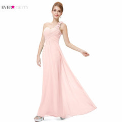 Bridesmaid Dress One Shoulder Chiffon Long