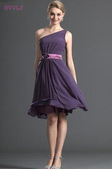 Bridesmaid Dresses  A-line One-shoulder Chiffon Knee Length Backless