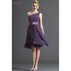 Bridesmaid Dresses  A-line One-shoulder Chiffon Knee Length Backless