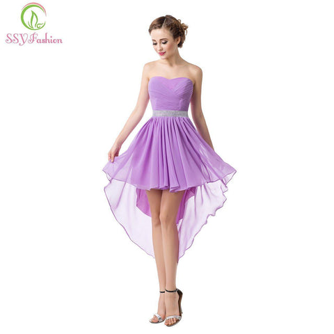 Bridesmaid Dresses Sexy Strapless Asymmetrical Chiffon