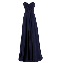 Bridesmaid Sleeveless Chiffon Long Dress Multiple Colors