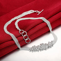Bubble Necklace in 18K White Gold Plated