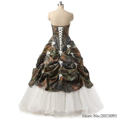 Camouflage Wedding Dress Camo with Appliques