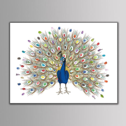 Canvas Fingerprint  Guest Board Peacock Pattern