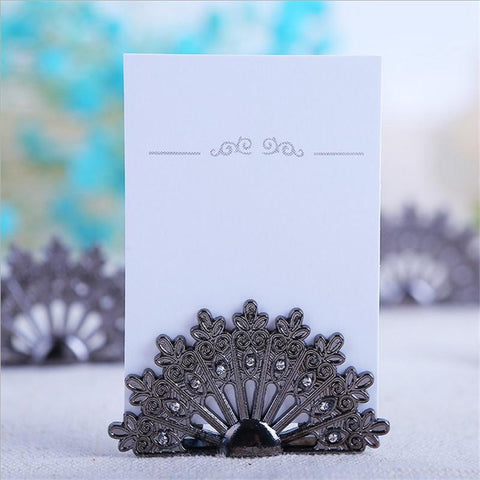 Casamento Vintage Peacock Place Card Holder