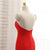Celebrity Inspired Dress Mermaid V-neck Sweep Train Satin Red Backless
