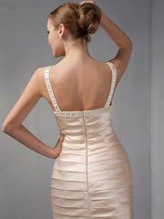 Champagne  Mother Of The Bride Dresses Sheath With Jacket Knee Length Plus Size Short Elegant Groom Mother Dresses Wedding