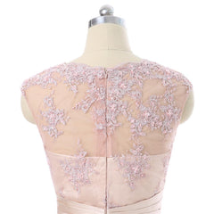 Champagne Sheath Knee Length Lace Beaded  Dress