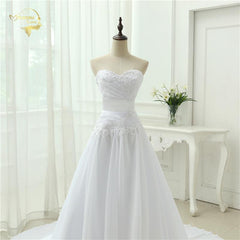 Chiffon Wedding Dress A Line Lace Up Vintage Bridal Gown