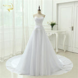 Chiffon Wedding Dress A Line Lace Up Vintage Bridal Gown
