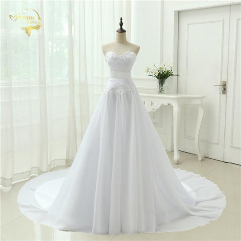 Chiffon Wedding Dress A Line Lace Up Vintage Bridal Gown