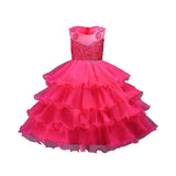 Children's Multi-layer Mesh Flower Sleeveless Dress