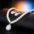 Classic Silver Color Simulated Pearl Paved Crystal Water Drop Necklace Set