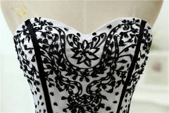 Classical A line White Black Glamorous Wedding Dress