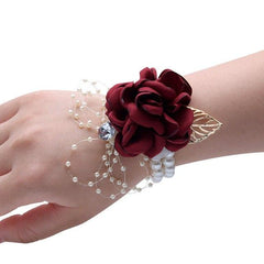 Corsage Crystal  Silk Flower Multiple Colors