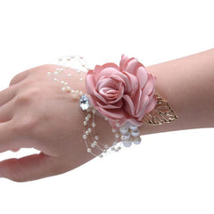 Corsage Crystal  Silk Flower Multiple Colors