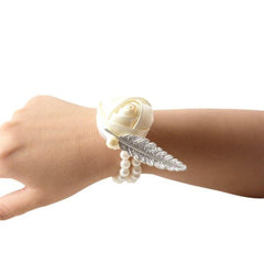 Corsage  Wrist Band Satin Rose 3 Colors