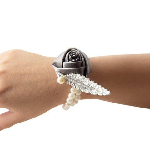 Corsage  Wrist Band Satin Rose 3 Colors
