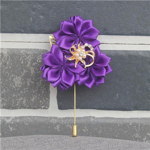 Crystal Brooch Pin Gold Leaf