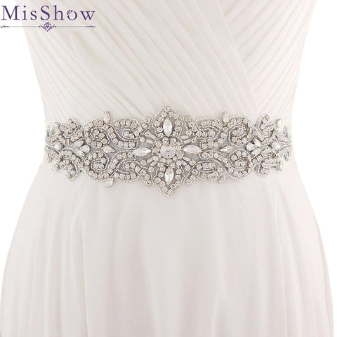 Crystal  Wide Long Bridal Belt