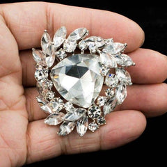 Crystals Rhinestone Flower Wedding Bouquet Brooch