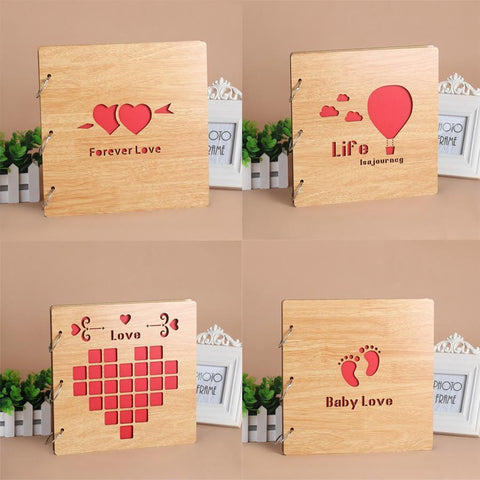 DIY Wooden Photo Album , Wedding Guest Book , Handmade Loose-leaf Album 17 Styles