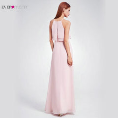 Elegant Bridesmaid Dresses  Long Chiffon Dress A-line Ruffle