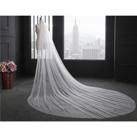 Elegant Wedding Veil 3 Meters Long w/Comb