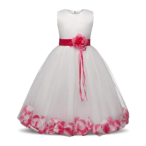 Flower Girl Dress Long with Petal Detail