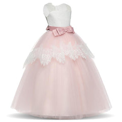 Flower Girl Lace Layered Long Dress