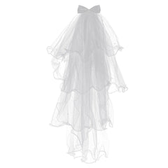 Flower Girl Veil with Bow Four Layers
