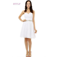 Formal Dress for  Home Coming / Prom  A-line Sweetheart Short Mini Chiffon Beaded Crystals