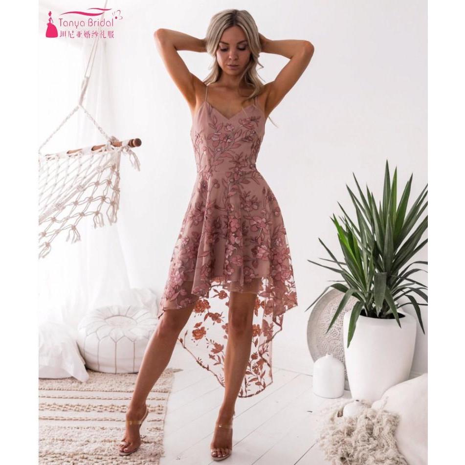 Pink Prom Dress Short Front Long Back 3/4 Sleeves Short Prom Dress Pink Homecoming Dress Pink Prom Dress Short Front Long Back 3/4 Sleeves Short Prom Dress Pink Homecoming Dress
