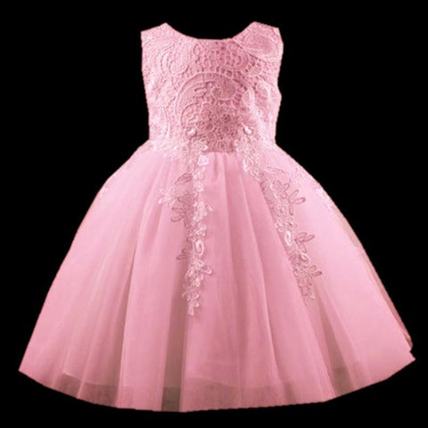 Formal Party Dress Sleeveless Flower Tulle Princess Wedding Flower Girl Dress