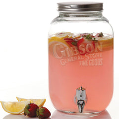 General Store 1 Gallon Clear Glass Mason Beverage Dispenser