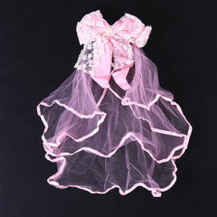 Girls  Wedding Veil  Lace Bow-knot Pink or White