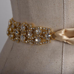 Golden or  Silver Rhinestone Wedding  Belt