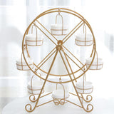 Golden/White Metal Ferris Wheel Cupcake Rack