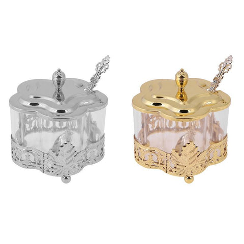 Gold/Silver Flower Pattern Iron Cover Candy Bowls For Candy Bar