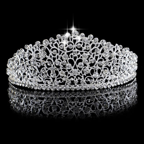 Gorgeous Sparkling Silver Big Wedding Tiara