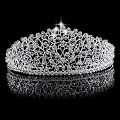 Gorgeous Sparkling Silver Big Wedding Tiara